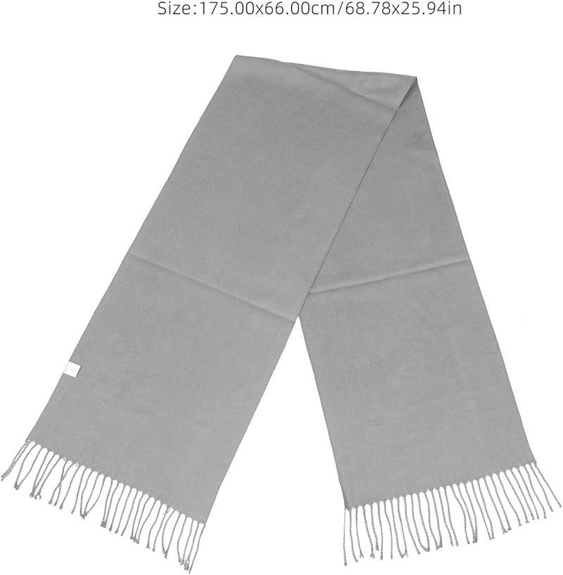 Solid Color Winter Scarf Warm Soft Imitation Cashmere Neck Warmer Shawl for Boys - Image 2